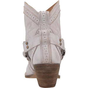 Gummy Bear Off White Leather Western Stitched Harness Booties ~ Size 10 ~ SAMPLE SALE