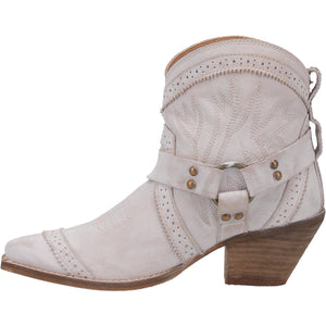 Gummy Bear Off White Leather Western Stitched Harness Booties ~ Size 10 ~ SAMPLE SALE