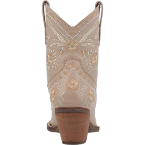 Primrose Sand Leather Boots w/ Stitched Floral Designs (DS)