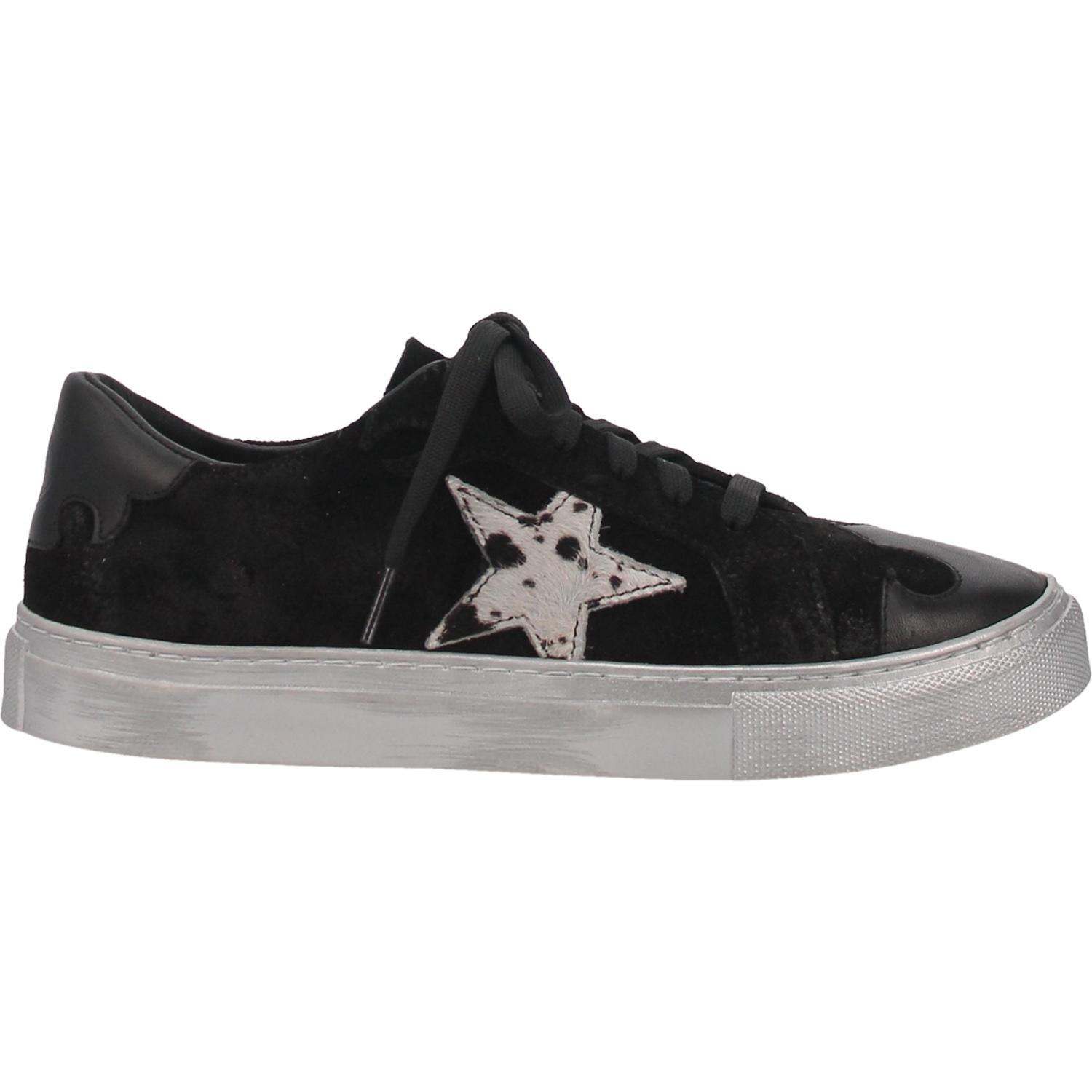 PlayDate Black Suede Leather Lo-Top Sneakers W/ Star Design (DS)
