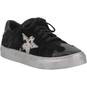 PlayDate Black Suede Leather Lo-Top Sneakers W/ Star Design (DS)