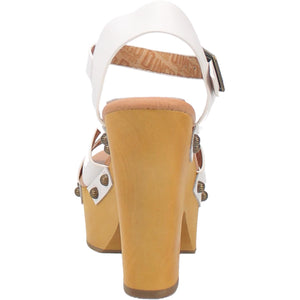 Woodstock Cris-Cross Leather Studded Platform Sandals ~ White (DS) DP