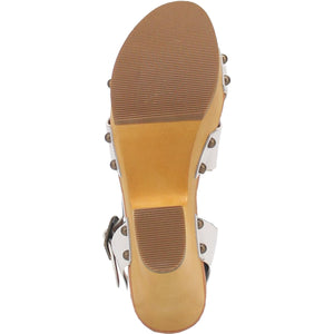 Woodstock Cris-Cross Leather Studded Platform Sandals ~ White (DS) DP