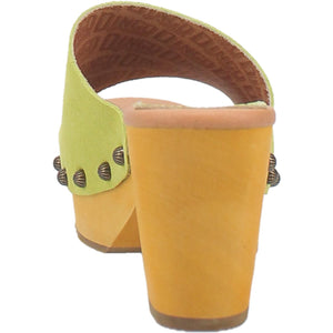 Beechwood Suede Leather Studded Platform Clogs ~ LIME GREEN SUEDE (DS) DP