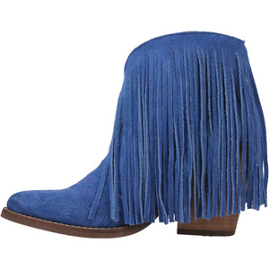 Tangles Blue Leather Boots w/ Fringe (DS)