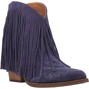 Tangles Plum Leather Boots w/ Fringe (DS)
