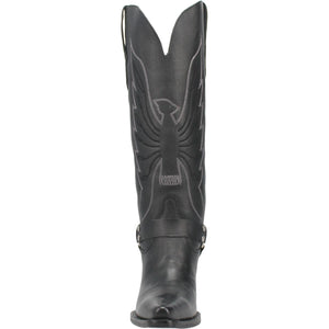 Heavens To Betsy Thunderbird Embroidered Black Leather Harness Knee High Boots (DS)