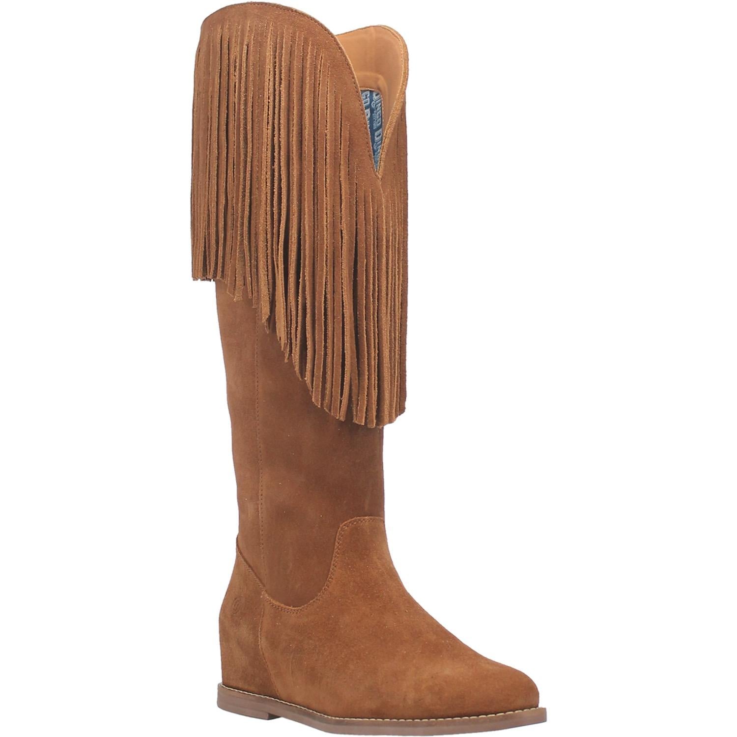 Hassie Camel Suede Fringe Boots (DS)