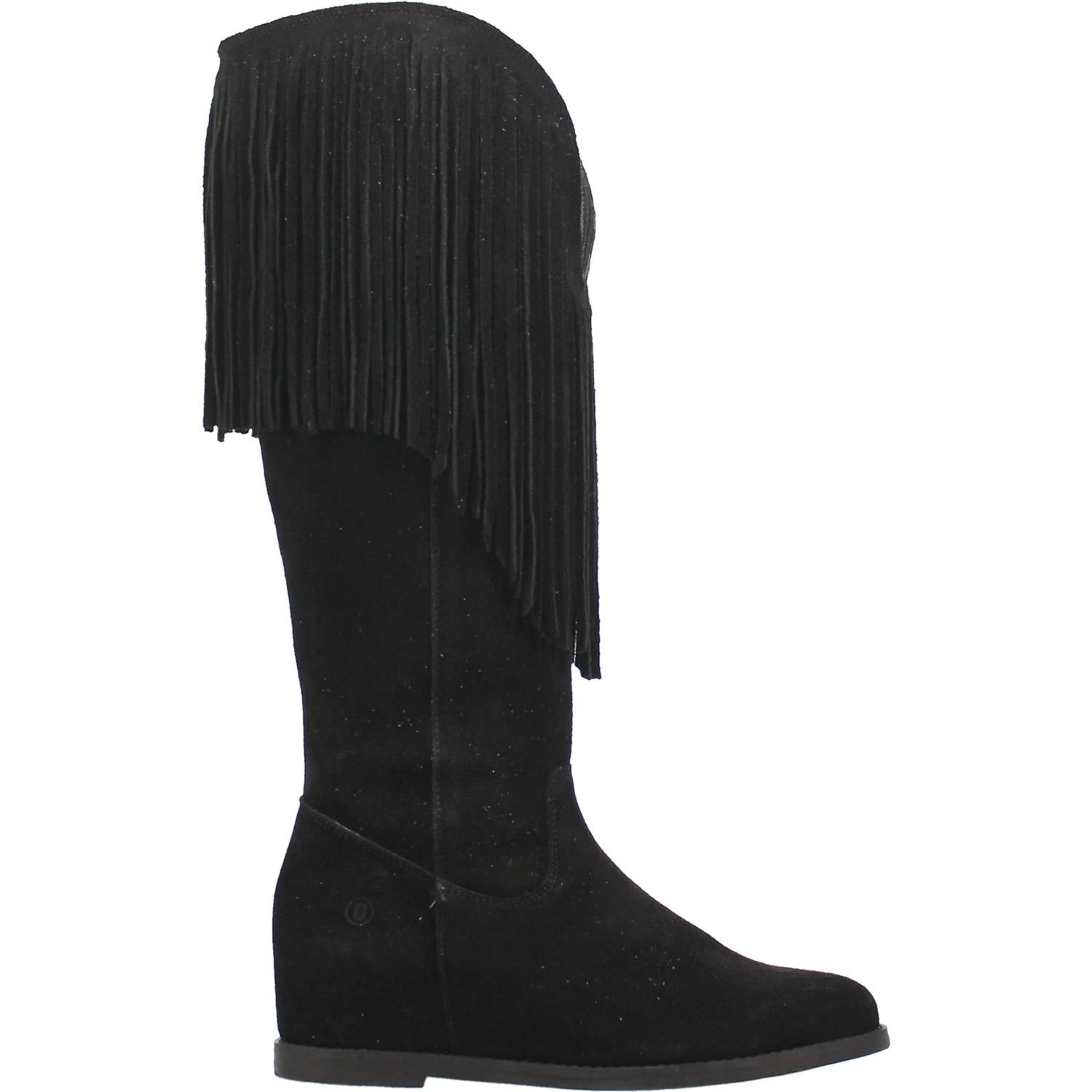 Hassie Black Suede Fringe Boots (DS)