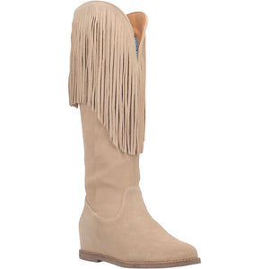 Hassie Sand Suede Fringe Boots (DS)