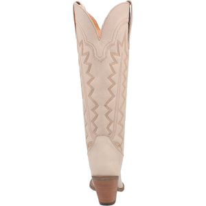 High Cotton Embroidered Sand Leather Knee High Boots (DS)