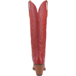 High Cotton Embroidered Red Leather Knee High Boots (DS) ~ BACKORDER 12/15/23