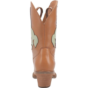 Let'Er Buck Camel/Mint Cowboy Design Leather Boots (DS)