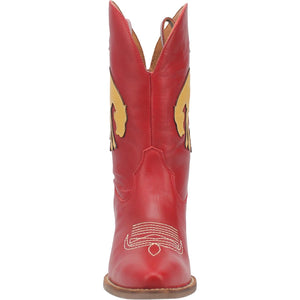 Let'Er Buck Red/Yellow Cowboy Design Leather Boots (DS)