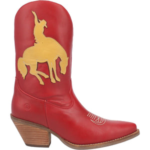 Let'Er Buck Red/Yellow Cowboy Design Leather Boots (DS)