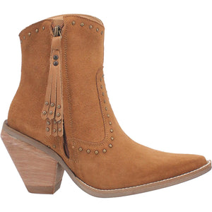 Classy N' Sassy Studded Camel Suede Booties (DS)