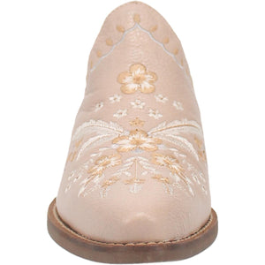 Wildflower Sand Embroidered Floral Leather Mules (DS)