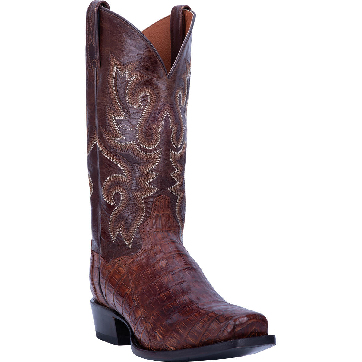 Bayou Dan Post Mens Caiman Cowboy Square Toe Boot BRASS (DS)