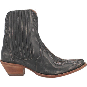 Shay Black Leather Western Booties (DS)
