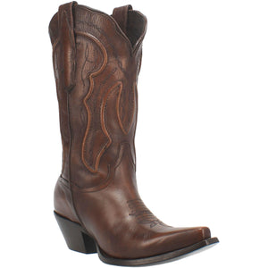 Mataya Chestnut Stitched Leather Boots (DS)