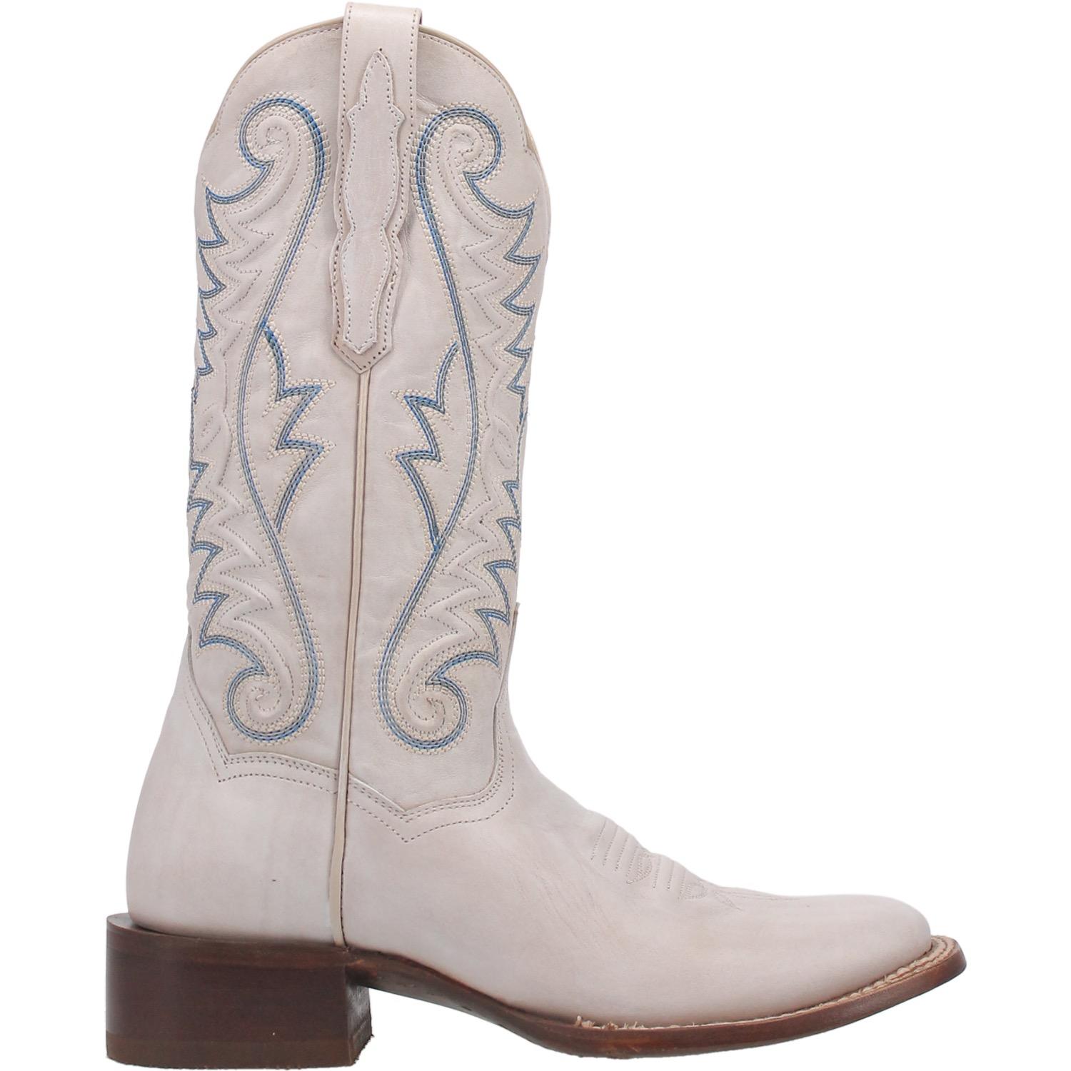 Sugar White Leather Embroidered Boots (DS) ~ PREORDER 11/1