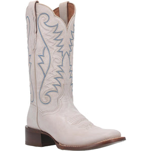 Sugar White Leather Embroidered Boots (DS) ~ PREORDER 11/1