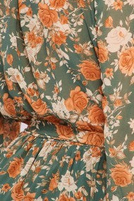 Enchanted Forest Vintage Floral Print Maxi Dress