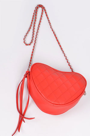 Heart Of The Matter Quilted Heart Shaped Crossbody Bag
