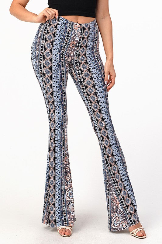 Amazon.com: Flare Pants for Women Floral Bell Bottom 70s