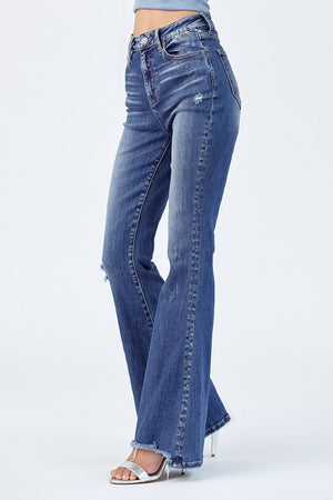 Throw Me A Curve High Rise Vintage Washed Flare Denim