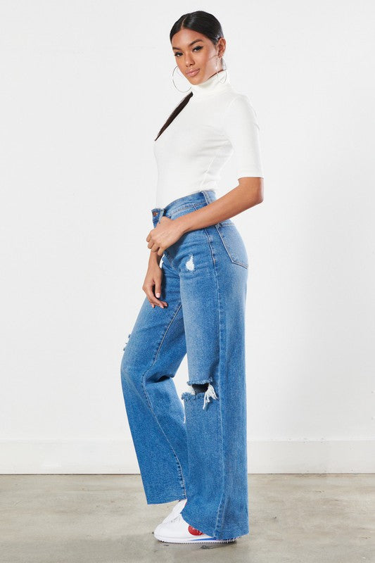 Elimination Distressed Wide Leg Jeans (DS) FG VM