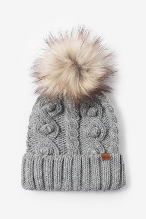 "Ole Pom for the Course" Furry Pom Chunky Knit Beanie Hat