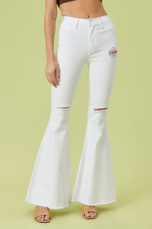 White Out High Rise White Flare Jeans (DS) FG VM