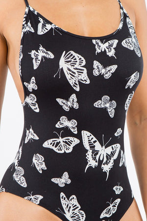 Jezebel Butterfly Print Bodysuit