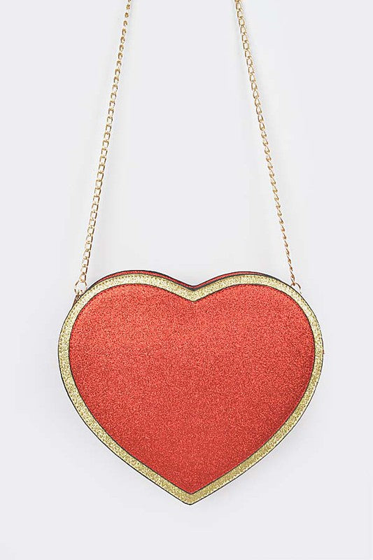 Heart Of Gold Heart Shape Crossbody Bag