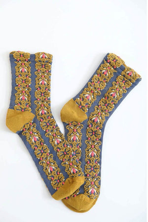 Tiny Dancer Embroidered Flower Pattern Socks