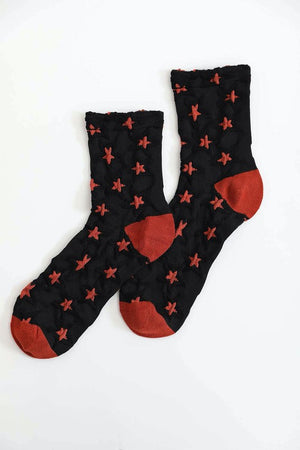 Be A Star Embroidered Star Print Socks