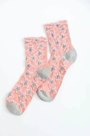 Be A Star Embroidered Star Print Socks