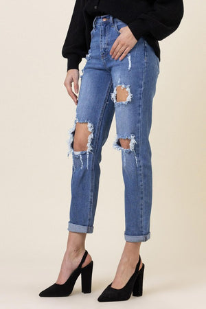 Hole In One Distressed Boyfriend Jeans (DS) FG VM