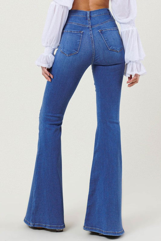 Steppin' Out High Rise Distressed Flare Jeans (DS) FG VM