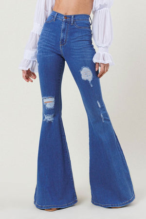Freak Out High Rise Distressed Flare Jeans (DS) FG VM