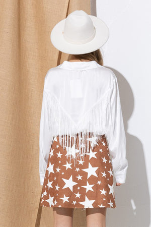 Saloon Gal Button Up Fringe Blouse