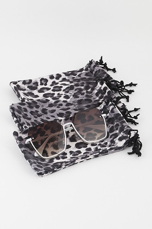 Wild Side Leopard Print Microfiber Sunglasses Pouch