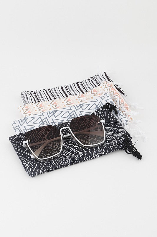 Tri Me Geometric Print Microfiber Sunglasses Pouch