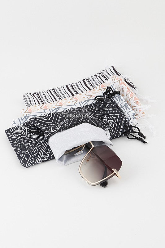 Tri Me Geometric Print Microfiber Sunglasses Pouch - Lil 