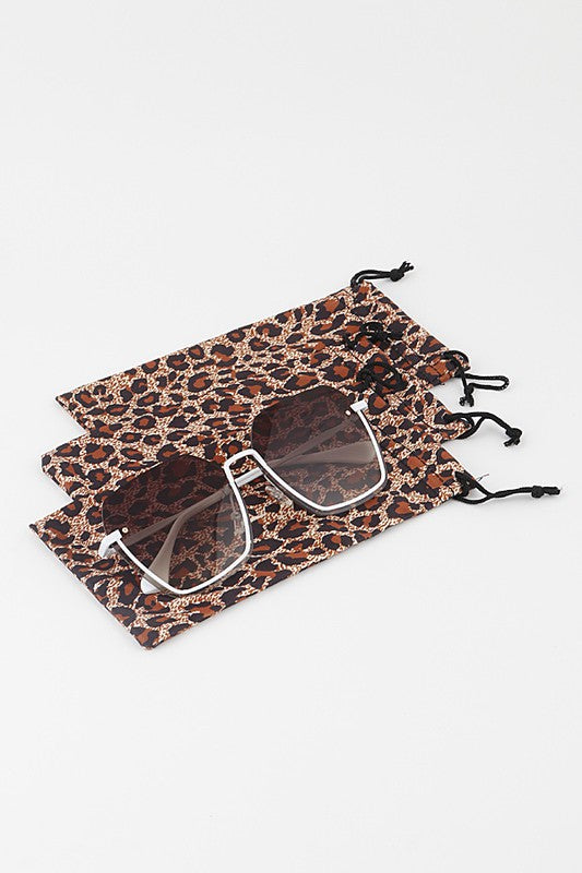 Wild Side Leopard Print Microfiber Sunglasses Pouch