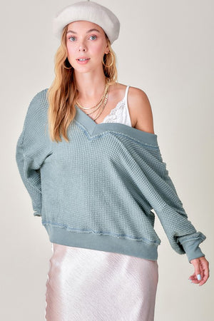 Holly Waffle Knit Oversized Top (DS) FG