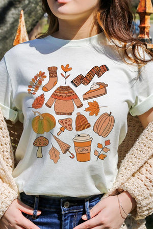 Curvy ~ Fall Doodles Graphic Tee (DS) FG CB