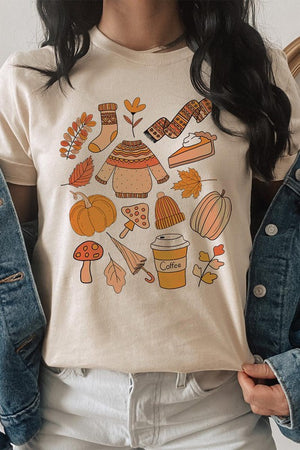 Curvy ~ Fall Doodles Graphic Tee (DS) FG CB