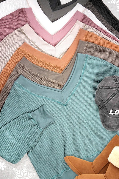 Holly Waffle Knit Oversized Top (DS) FG - Lil Bee's Bohemian Holly Waffle Knit Oversized Top (DS) FG - Lil Bee's Bohemian